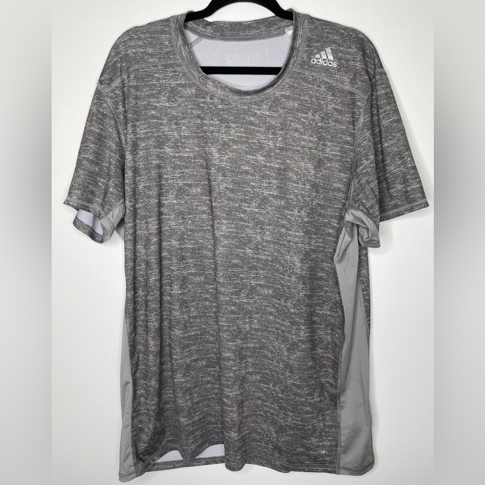 ADIDAS techfit heathered gray sport top